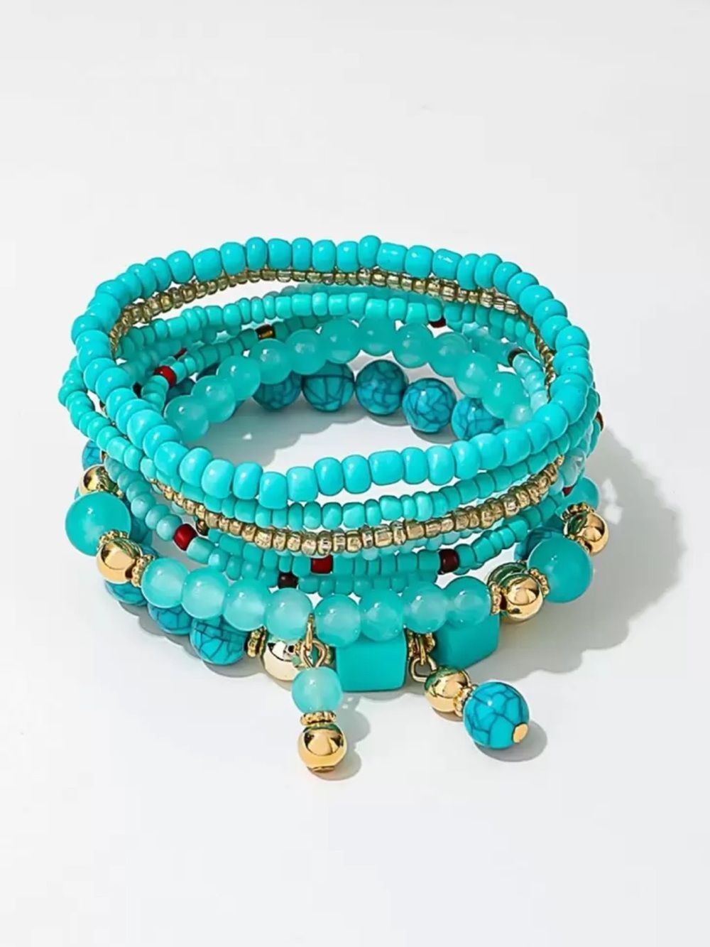 Turquoise Beaded Bracelet Set S1427